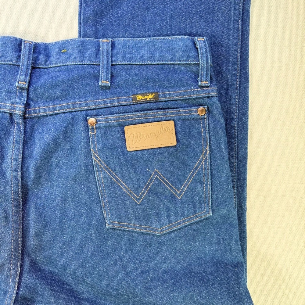 Wrangler Bucksaw Logger Cowboy Cut Jeans Blue Denim 38x30 Suspender Buttons